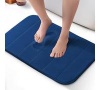 KEPLIN Tapis de Bain en Mousse à mémoire de Forme Ultra Doux, très Absorbant, antidérapant, Lavable en Machine - Confort Luxueux pour la Maison et la Salle de Bain (Bleu Marine, 40 x 60 cm)