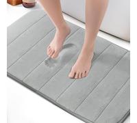 KEPLIN Tapis de Bain en Mousse à mémoire de Forme Ultra Doux, très Absorbant, antidérapant, Lavable en Machine - Confort Luxueux pour la Maison et la Salle de Bain (Noir, 50 x 80 cm)