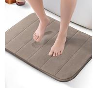 KEPLIN Tapis de Bain en Mousse à mémoire de Forme, Ultra Doux, très Absorbant, antidérapant, Lavable en Machine, Confort Luxueux pour la Maison et la Salle de Bain (Beige, 50 x 60 cm)