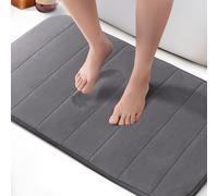 KEPLIN Tapis de Bain en Mousse à mémoire de Forme, Ultra Doux, très Absorbant, antidérapant, Lavable en Machine, Confort Luxueux pour la Maison et la Salle de Bain (Gris foncé, 50 x 80 cm)