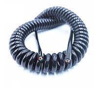 KEPOHK Cordon d'alimentation en spirale à 4 conducteurs, 20AWG 24AWG 17AWG 14AWG 2,5 m 5 m 7,5 m Cordon d'alimentation à ressort noir pour rallonge Longueur de ligne 7,5 m 4 conducteurs 17AWG