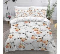 KEPOLA Housse De Couette 200x200 Mouton Ado Garçons Filles Parure De Lit 2 Personnes 3D Motif Animaux De Dessin Animé Douce Microfibre avec Fermeture Éclair avec Taie d'oreiller 50x75