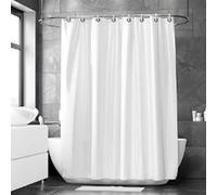 KEPPD Rideau de Douche Long Blanc Pur Style contracté Rideau de Salle de Bain Rideaux imperméables avec 12 Crochets Rideau de Bain Extra Long Lavable-XXL 180x203cm(71X80inch) Rideau de Douche