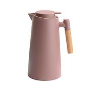 keppy 1L Carafe à café Thermique Double paroi cafetière sous Vide Carafe Thermique Thermos Pot avec Manche en Bois Bouilloire à Eau Flacon isolé Carafe à thé gardant au Chaud et au Froid