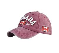 Keptfeet Casquette de Baseball brodée par Lettre, J'aime Le Canada Casquette à visière réglable Classique en Coton à Profil Bas Polo Casquette de Baseball Chapeau pour Cadeau