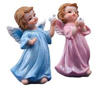 Keptfeet Chiffres d'ange la Paix | Décoration d'intérieur Anges Gardiens 2 pièces,Décorations d'ange en résine Cadeaux Religieux pour Femmes et Hommes, Petits Anges priant pour la Paix