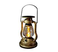 Keptfeet Lanterne Vintage Flame Light Classique Rétro Flamme vacillante Tentures décoratives d'intérieur, Noël 300mAh Rechargeable Solaire Alimenté Antique Cuivre Camping en Plein Air