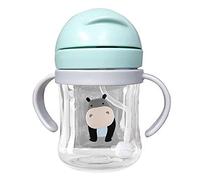 Keptfeet Tasse d'alimentation pour bébé avec Paille - 250 ML Tasse d'entraînement à l'épreuve des fuites pour Enfants, Paille lestée Portable pour Enfants, Apprendre à Manger à Boire (Vert)