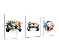 Kepuarm 3Pcs Gamer Posters Jeu Vidéo Déco, Affiche de Jeu avec Cadre, Decoration Murale Chambre Gaming, Art Toile Peinture Photo pour Garçons Chambre, dortoir (30 x 40 cm) (12x16 inch)