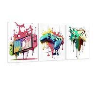 Kepuarm 3Pcs Gamer Posters Jeu Vidéo Déco, Affiche de Jeu avec Cadre, Decoration Murale Chambre Gaming, Art Toile Peinture Photo pour Garçons Chambre, dortoir (30 x 40 cm) (Jeux)