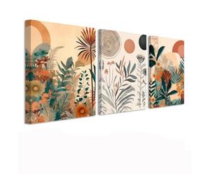 Kepuarm Lot De 3 Affiche Murale Fleur Aquarelle Affiche Murale Fleur Sauvage Pour Chambre Salon DéCoration 12X16 In Avec Cadre (Bohème)