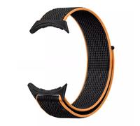 Kepuch Bande Velcro Tressée Nylon Compatible avec Google Pixel Watch 3 43mm - Bracelet Elastique Tressé de Remplacement pour Femmes Hommes - Orang Noir