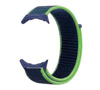 Kepuch Bande Velcro Tressée Nylon Compatible avec Google Pixel Watch 3 43mm - Bracelet Elastique Tressé de Remplacement pour Femmes Hommes - Bleu Vert Fluorescent