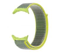 Kepuch Bande Velcro Tressée Nylon Compatible avec Google Pixel Watch 3 43mm - Bracelet Elastique Tressé de Remplacement pour Femmes Hommes - Jaune Vif