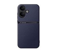 Kepuch Coque pour Vivo V60 Lite 5G Intl Bleu | Litchi Case Housse Étui Plaque de Métal Intégrée