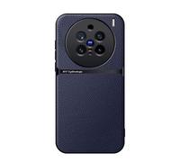 Kepuch Coque pour Vivo X200 Pro - Case Housse Étui Plaque de Métal Intégrée Litchi Grano - Bleu
