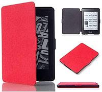 Kepuch Custer Coque pour Kindle Paperwhite 1/2/3 2012 2013 2015 2016,PU-Cuir Étui Housse pour Kindle Paperwhite 1/2/3 2012 2013 2015 2016 - Rouge