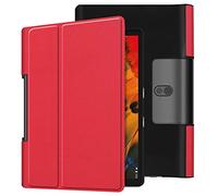Kepuch Custer Coque pour Lenovo Yoga Smart Tab YT-X705F / Yoga Tab 5,PU-Cuir Étui Housse pour Lenovo Yoga Smart Tab YT-X705F / Yoga Tab 5 - Rouge