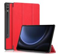 Kepuch Custer Coque pour Samsung Galaxy Tab S10+ 12.4" X820 X826B / S9 FE+ X610 X616 / S9+ X810 X816B X818U,PU-Cuir Étui Housse - Rouge