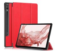 Kepuch Custer Coque pour Samsung Galaxy Tab S9+ S9 Plus 12.4" SM-X810 SM-X816B SM-X818U,PU-Cuir Étui Housse - Rouge