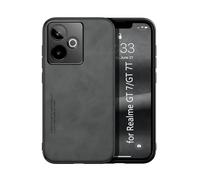 Kepuch Silklike Coque pour Realme GT 7/ GT 7T - Case Housse Étui Plaque de Métal Intégrée - Noir