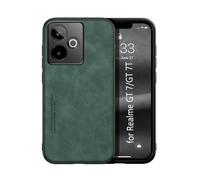 Kepuch Silklike Coque pour Realme GT 7/ GT 7T - Case Housse Étui Plaque de Métal Intégrée - Vert