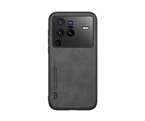 Kepuch Silklike Coque pour Vivo X80 Pro - Case Housse Étui Plaque de Métal Intégrée pour Vivo X80 Pro - Noir