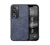 Kepuch Silklike Coque pour Vivo Y19s 4G - Case Housse Étui Plaque de Métal Intégrée - Bleu
