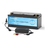 KEPWORTH Batterie Lithium 12V 120Ah Bluetooth LiFePO4 avec Protection à Basse Température, 100A BMS, 1536Wh Énergie, pour Camping Car, caravanes, système Solaire,pêche à la Ligne, avec Chargeur 7A