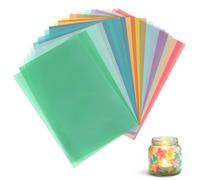 KEPYATI 20 Feuilles De Papier Calque Coloré A4, 20 Couleurs Différentes, Papiers Vitrail Loisir Creatif, Papiers Calque Couleurs Transparent Pour Faire Des Lanternes Et Bricolage