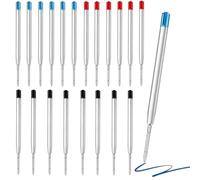 KEPYATI 20 Pièces Recharges De Stylo Bille Multifonction,Recharges Universelles Longueur 9.9 Cm,Recharge Standard Internationale,Pour L'École, Le Bureau (Noir, Bleu, Rouge)