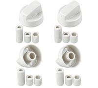 KEPYATI 4 Pièces Bouton De Cuisinières Commande Universel, Avec 3 Adaptateurs De Tailles Différentes, Pour Toutes Les Marques De Fours, Cuisinières Et Plaques De Cuisson （Noir）