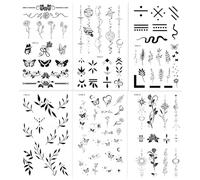 KEQAR 10 Tatouages Éphémères - Plus de 100 Designs Variés de Tatouages Temporaires, Stickers pour Doigts et Corps, Idéal pour Adultes, Fêtes d'Été et Autres Occasions (petit)