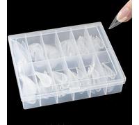 KEQAR 120 pièces Réutilisables Double Tips, Longues Extensions en Acrylique Forme Cercueil, Capsules Polygel, Kit pour Ongles en Gel, Faux à Couverture Complète (12 tailles) (Eagle Claw)