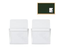 KEQAR 2 Pcs Porte-Stylo Magnétique Organisateur pour Tableau Blanc et Réfrigérateur, Pot Aimanté pour Stylos, Marqueurs et Fournitures Scolaires, Blanc 16 x 12 cm