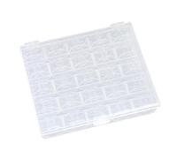 KEQAR 25 Bobines de Machine à Coudre avec Boîte de Rangement en Plastique, Canettes Transparentes pour Machines à Coudre Standard (Transparent)