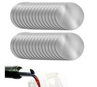 KEQAR 30 pièces Anti Goutte Disque, Aide à verser, Vin, 7.5CM, pour le Huile Olive, Aluminium Foil, Restaurants, Bars et à la Maison, Bec Verseur, Goutte à Goutte, Stop Disque (Argent)
