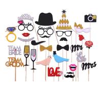 KEQAR 31 Accessoires Photobooth Mariage avec Citations Amusantes - Décoration pour Photomaton, Enterrement de Vie de Jeune Fille et Fêtes de Mariage