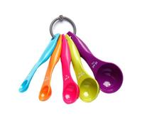 KEQAR 5 PCS Cuillères Doseuses, Différentes Capacités, Cuillères de Portion pour Cuisine et Pâtisserie, Outils de Mesure Liquides et Poudres (Colorées)
