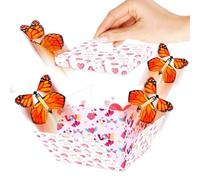 KEQAR Boite Surprise Papillon Explosion Box, 15x14,8x12,5 CM, Rose Boite Pop up Surprise Anniversaire, DIY Boîte Cadeau Papillons pour Les Amis et La Famille