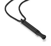 KEQAR Collier de Respiration 1 pièce, Kit Anti Stress, Respirant en Acier Inoxydable, Soulagement d'Anxiété, sans fumée, anti tabac, aide pour attaque de panique, Relaxation, Méditation (Noir)