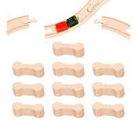 KEQAR Lot de 10 Adaptateurs Universels pour Train en Bois, Connecteurs de Rails en Bois, Accessoires pour Circuit de Train, Idéal pour Anniversaire et Jeux