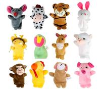 KEQAR Lot de 12 Marionnettes à Doigts, Animaux en Peluche pour Enfants, Idéal pour Anniversaires, Cadeaux et Jeux Créatifs pour Garçons et Filles (Multicolore)