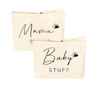KEQAR Lot de 2 Cadeaux pour Future Maman - Trousse de Naissance Bébé - Cadeaux pour Femme Enceinte - Pochette avec Fermeture Éclair - Idéal pour Baby Shower et Maman