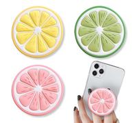 KEQAR Lot de 3 Supports Téléphone Premium - Grip Pliable et Rétractable pour Smartphones et Tablettes - Design Citron Frais - Accessoire Pratique et Stylé
