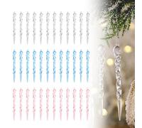 KEQAR Lot de 36 glaçons décoratifs en acrylique pour sapin de Noël et décoration hivernale