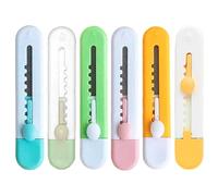 KEQAR Lot de 6 Couteaux Utilitaires Cutter Portable Rétractable Ouvre-lettres Multifonction pour Papier, Enveloppes, Paquets, Cartons (6 Couleurs)