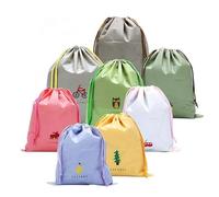 KEQAR Sac à Cordon de Serrage 8 Pièces, Grande Capacité, Imperméable, Organisateurs de Bagages, Linge Sale Voyage Enfant, Pochette à Cosmétiques et Voyage, Pochon Tissu, Sac de Rangement Valise