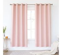 KEQIAOSUOCAI 1 Paire de Rideaux occultants à Isolation Thermique de Couleur Unie avec œillets pour Chambre d'enfant, Chambre d'enfant, 132,1 x 182,9 cm, Rose Layette