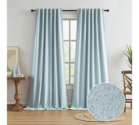 KEQIAOSUOCAI Lot de 2 Rideaux occultants Extra Longs de 304,8 cm pour Grande fenêtre, Rideaux plissés en Lin texturé avec languettes arrière avec Crochets pour Salon, Salle à Manger, 127 cm de Large,